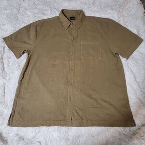 Men's embroidery short sleeve front pocket shirt XL